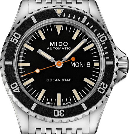 Dive watch bezel in a neutral position