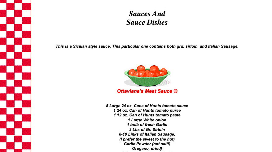 A screenshot of a recipe page from Ottaviana's Kitchen